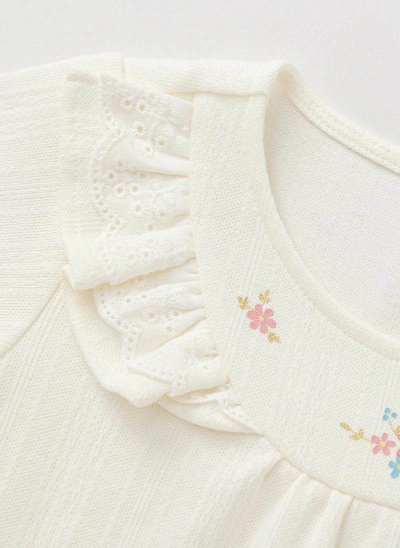 Balabala Off White Baby Girls Round v-neck long-sleeved T-shirt for Women | Best Price UAE